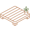 Small raised wooden deck platform